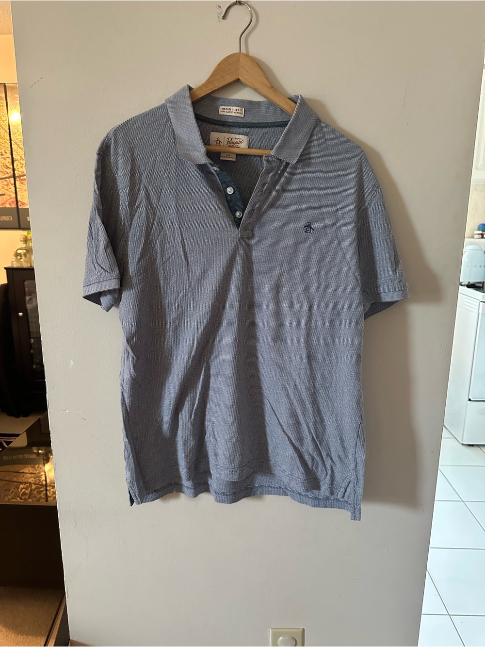Penguin Classic Light Blue Polo Shirt with Contrast Placket